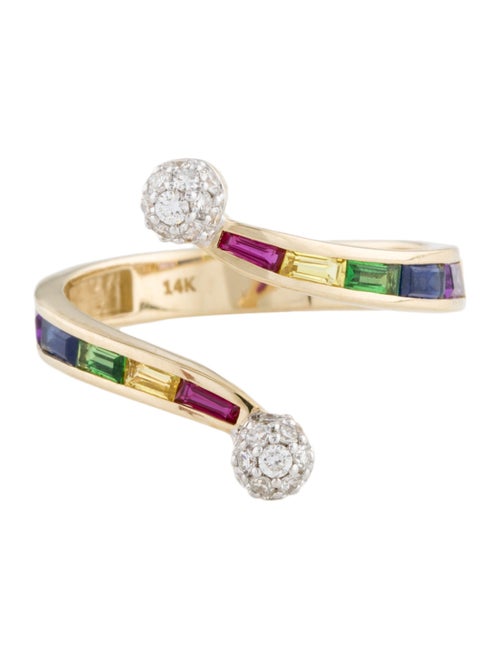 Eriness 14K Multistone Bypass Ring