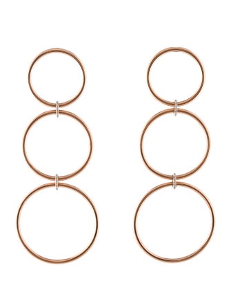 Eriness 14K Diamond Triple Loop Hoop Drop Earrings