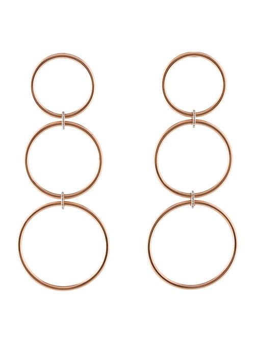 Eriness 14K Diamond Triple Loop Hoop Drop Earrings