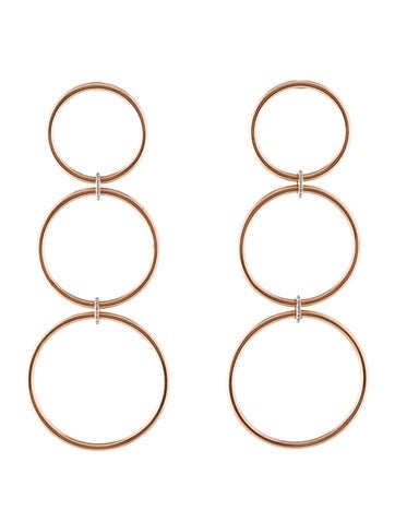 Eriness Drop 14K Diamond Triple Loop Hoop Earrings