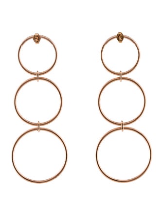 Eriness 14K Diamond Triple Loop Hoop Drop Earrings