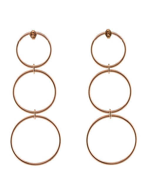 Eriness 14K Diamond Triple Loop Hoop Drop Earrings