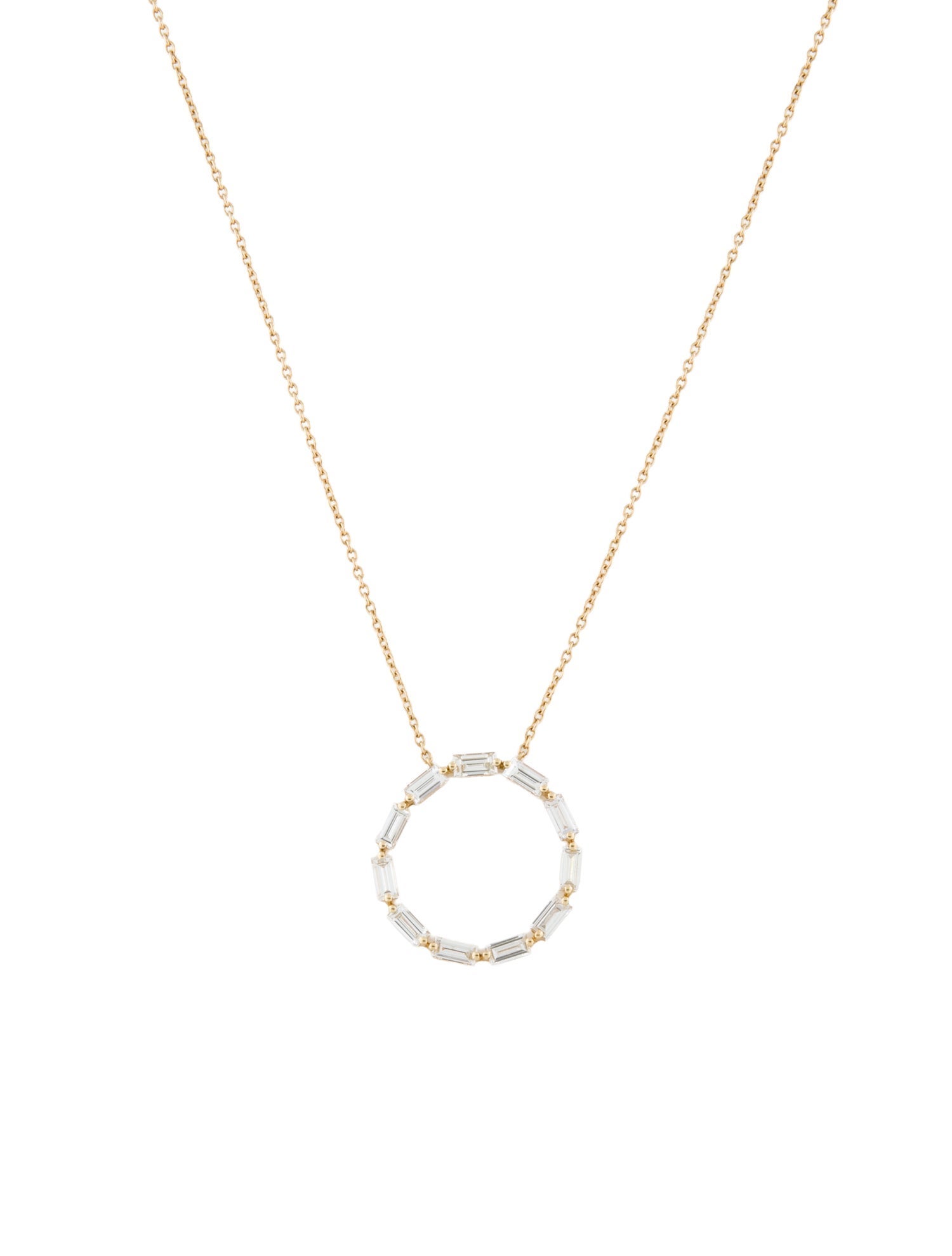 Eriness 14K 1.21ctw Diamond Circle Pendant Necklace