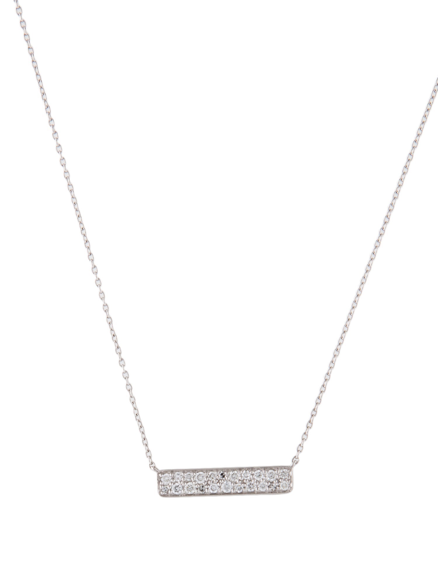 Eriness 14K Diamond Bar Pendant Necklace
