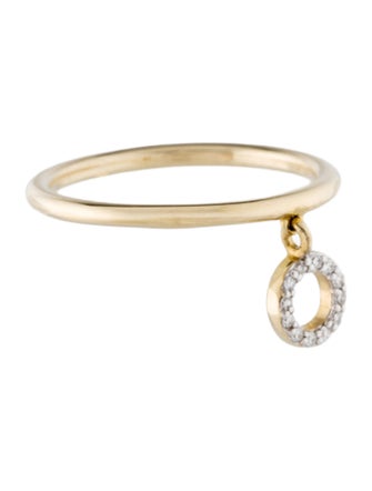 Eriness 14K Diamond Single Initial 'O' Ring