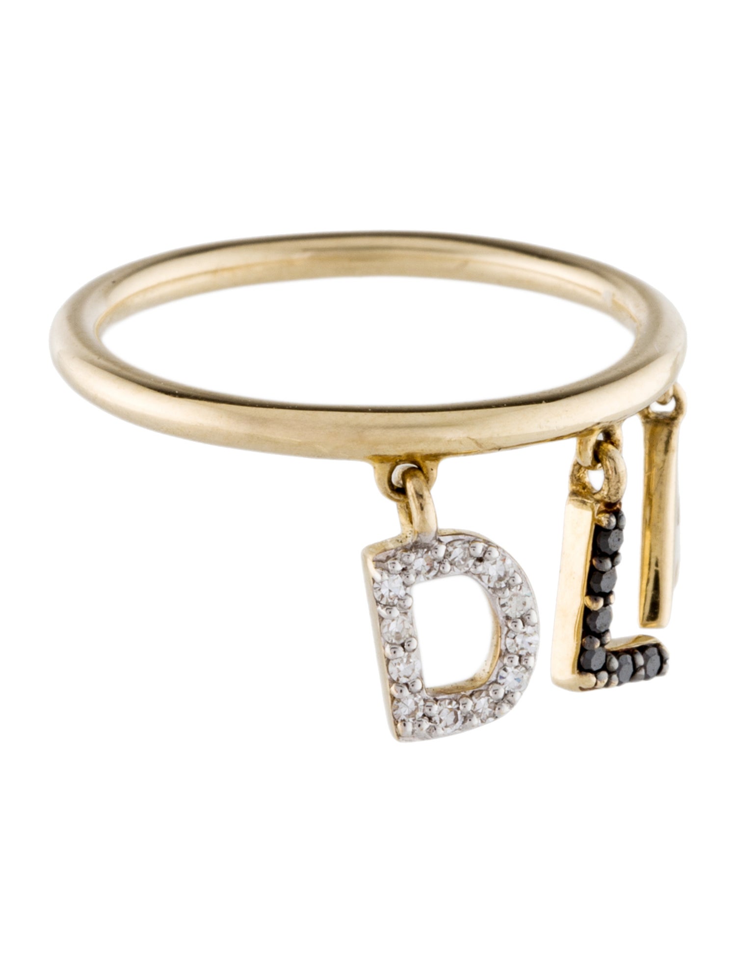 Eriness 14K Diamond Triple Initial 'DLA' Ring