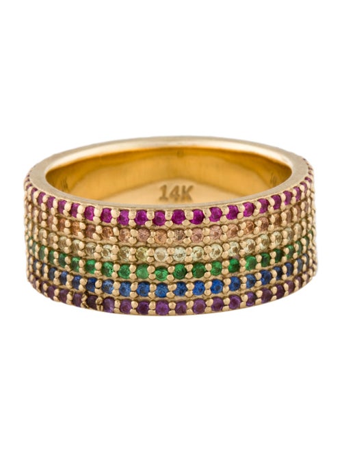 Eriness 14K 2.32ctw Sapphire, Ruby, Tsavorite Garnet & Amethyst Pavé Rainbow Band