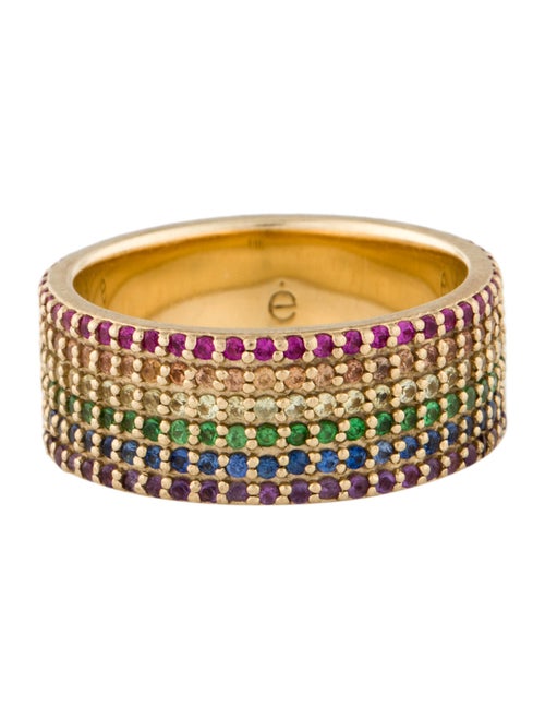 Eriness 14K 2.32ctw Sapphire, Ruby, Tsavorite Garnet & Amethyst Pavé Rainbow Band