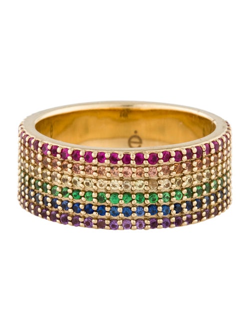 Eriness 14K 2.32ctw Sapphire, Ruby, Tsavorite Garnet & Amethyst Pavé Rainbow Band