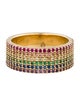 Eriness 14K 2.32ctw Sapphire, Ruby, Tsavorite Garnet & Amethyst Pavé Rainbow Band