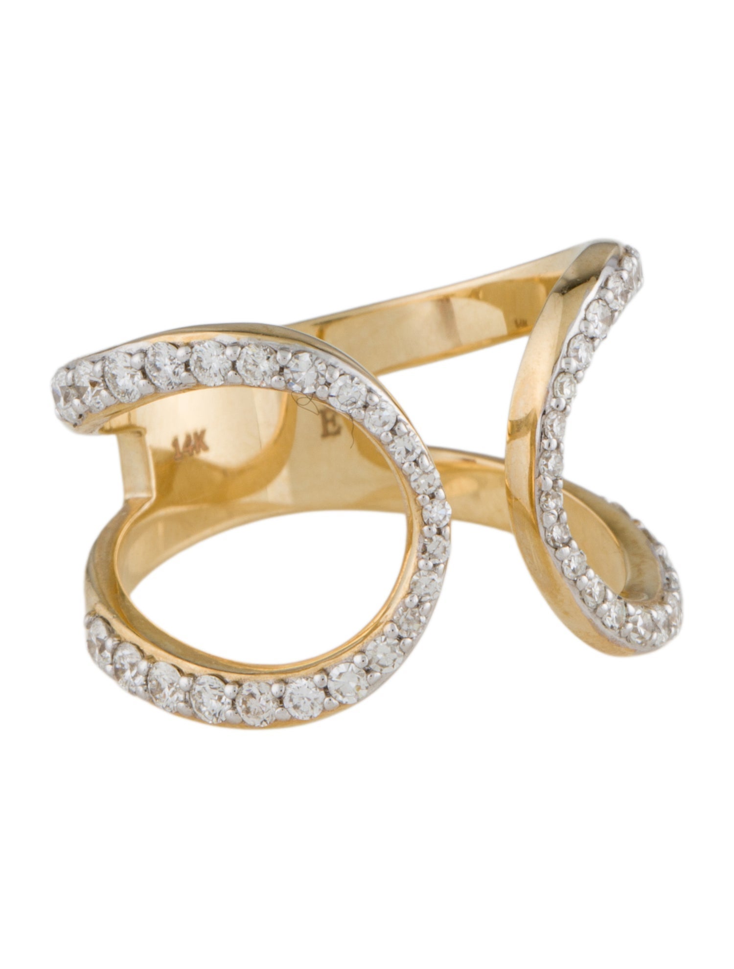 Eriness 14K Diamond Double Loop Band Ring