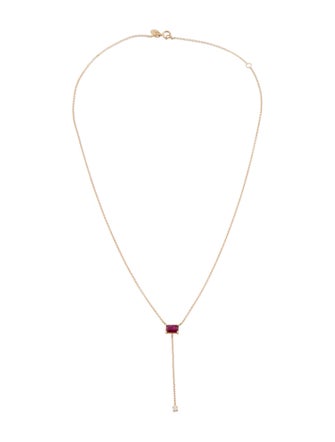 Eriness 14K Ruby & Diamond Solitaire Ruby Lariat Necklace