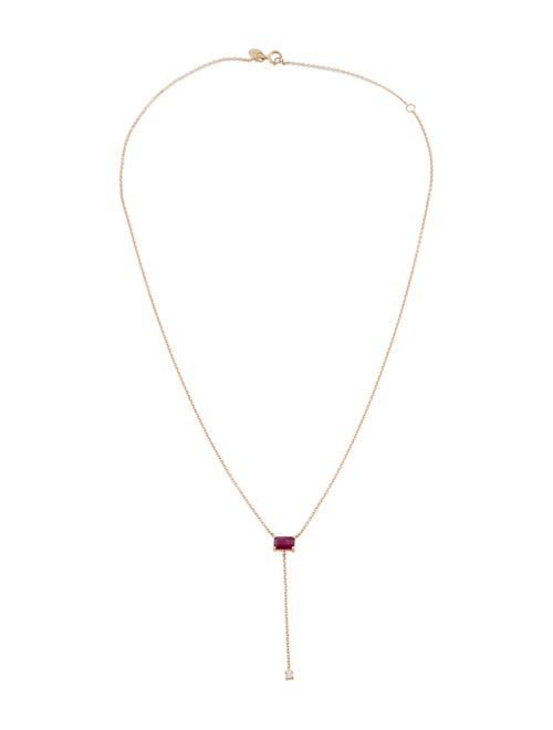 Eriness 14K Ruby & Diamond Solitaire Ruby Lariat Necklace