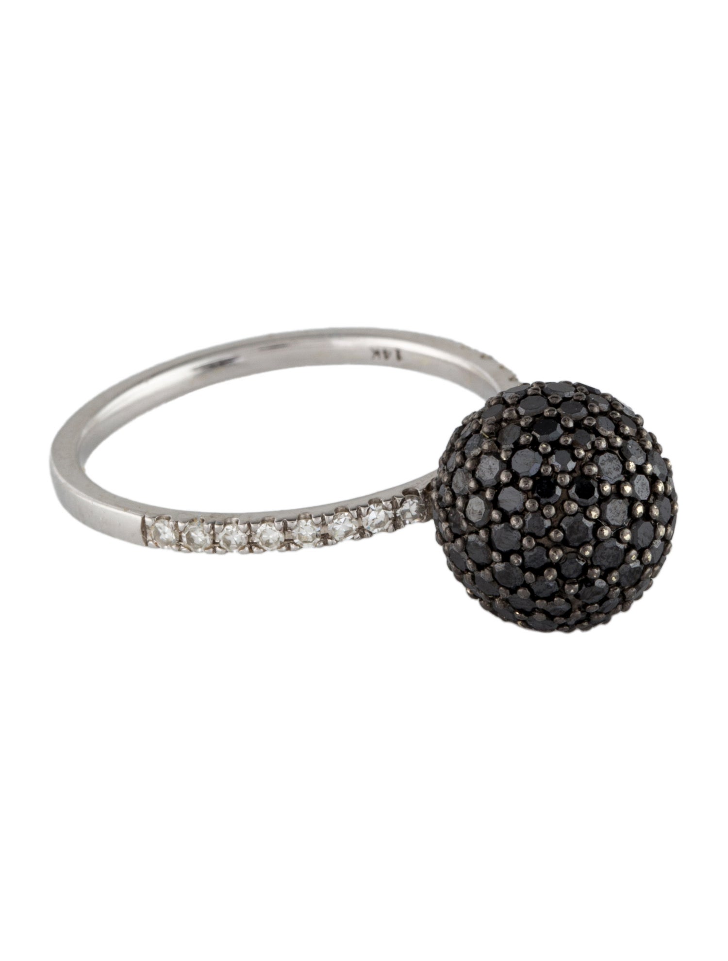 Eriness 14K Diamond Pave Disco Ball Cocktail Ring