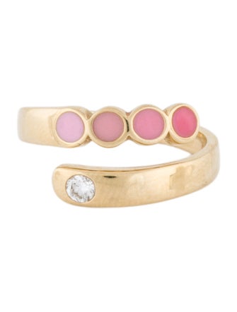 Eriness 14K Resin & Diamond Bypass Ring