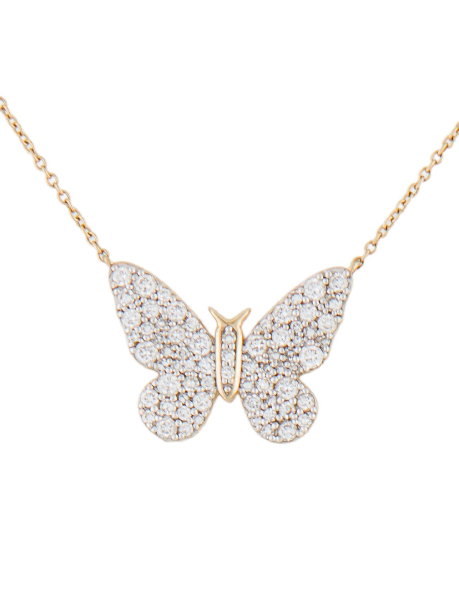 Eriness 14K Diamond Butterfly Pendant Necklace