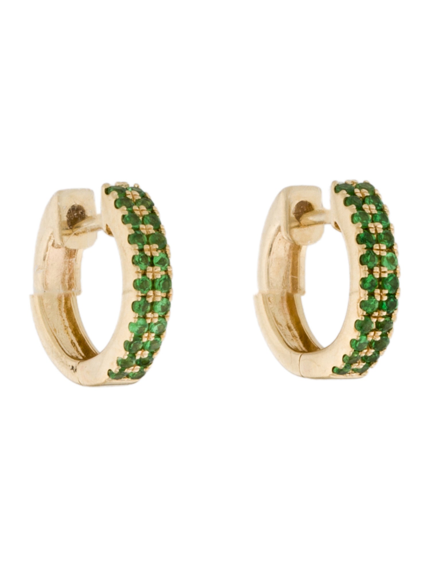 Eriness 14K Mini Tsavorite Huggie Earrings