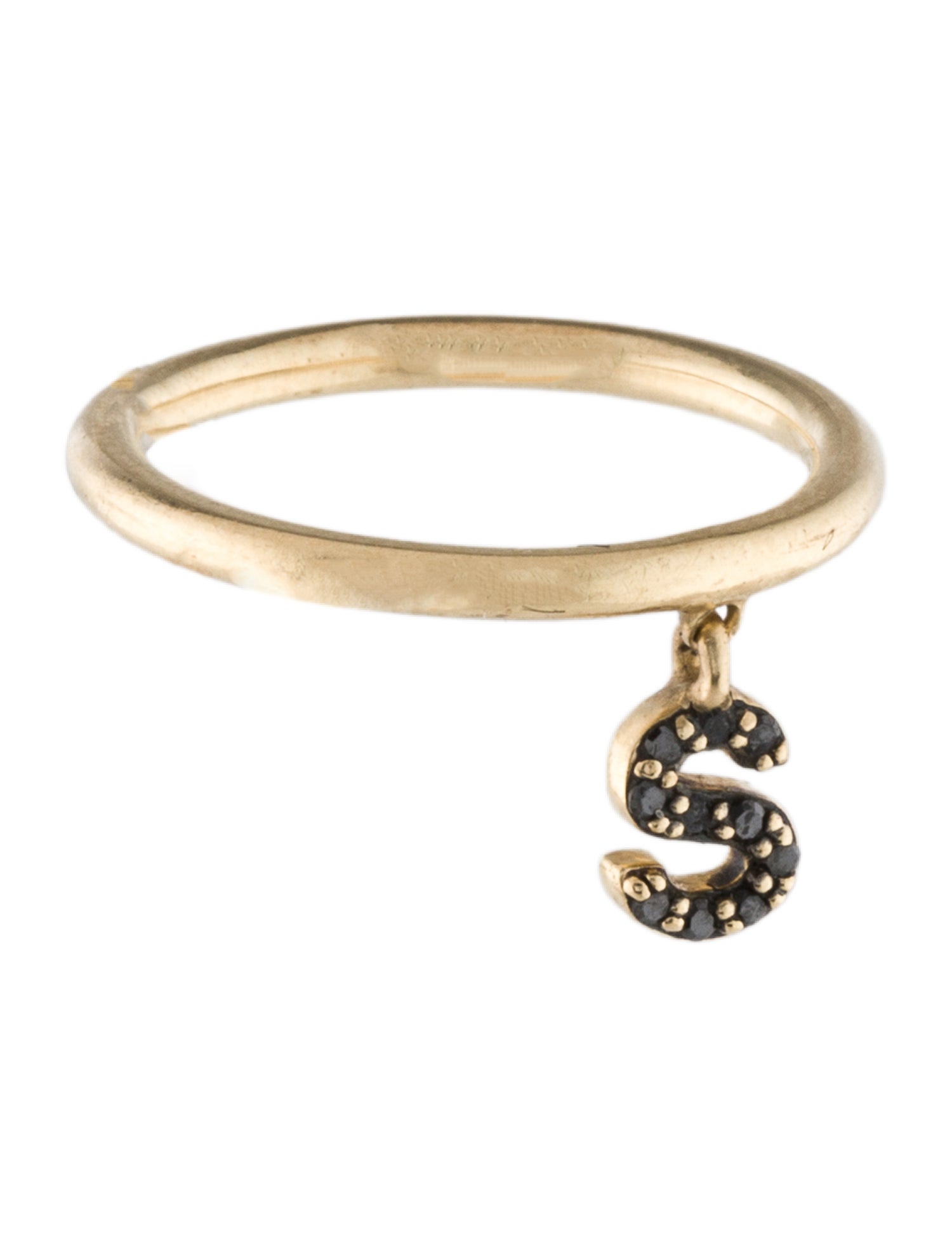 Eriness 14K Diamond Hanging S Initial Ring