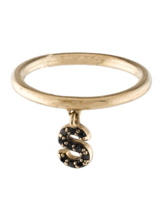 Eriness 14K Diamond Hanging S Initial Ring