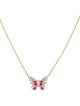 Eriness 14K Ruby, Sapphire, & Diamond Mini Ombre Butterfly Pendant Necklace