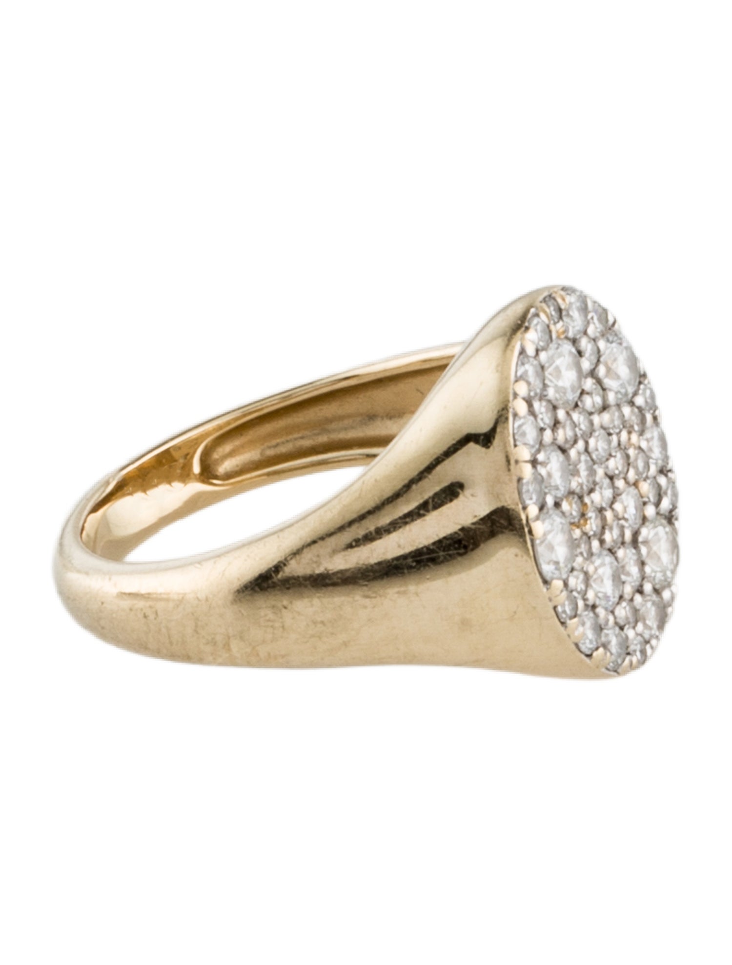 Eriness 14K Diamond Signet Pinky Ring