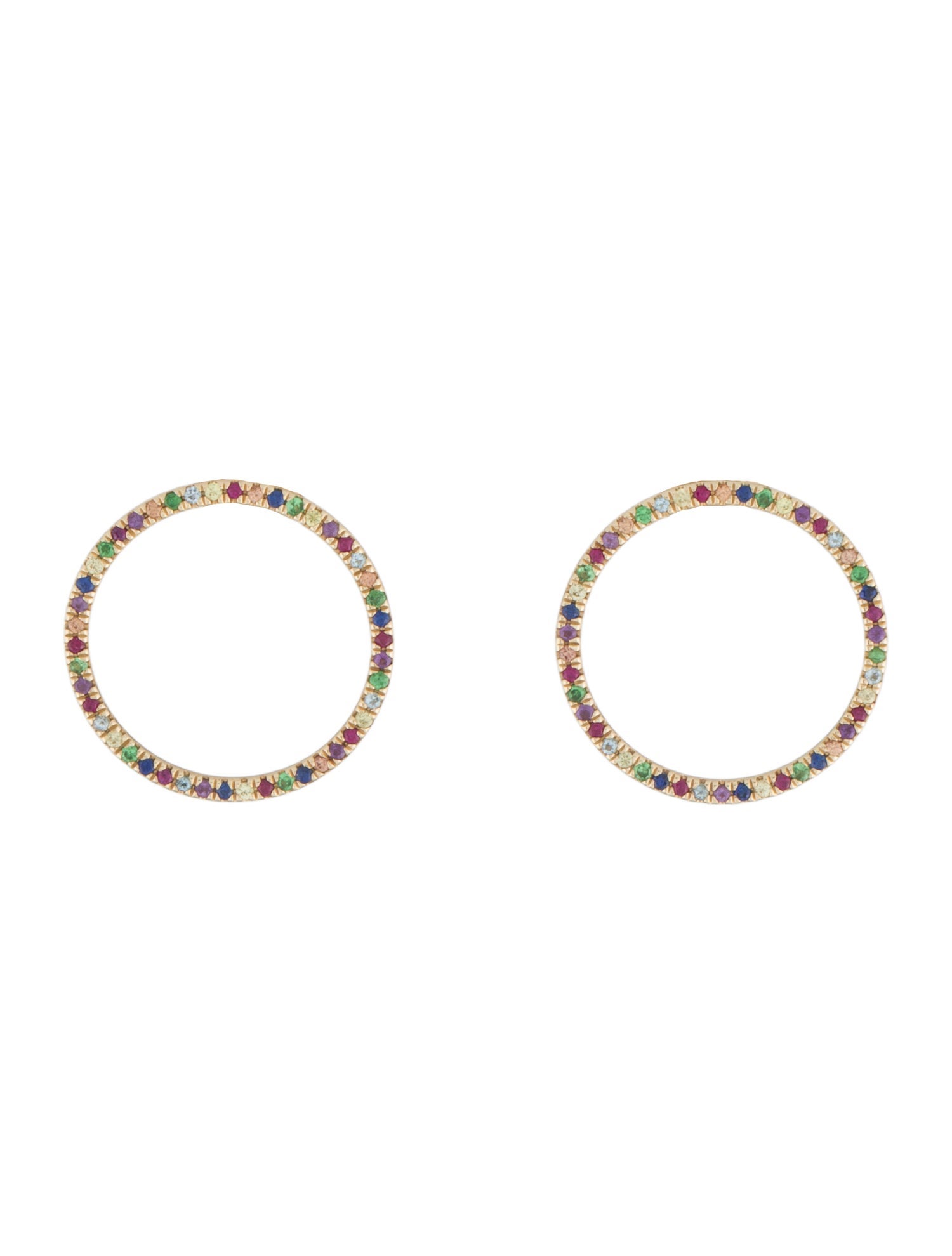 Eriness 14K Multi-Stone Circle Earrings