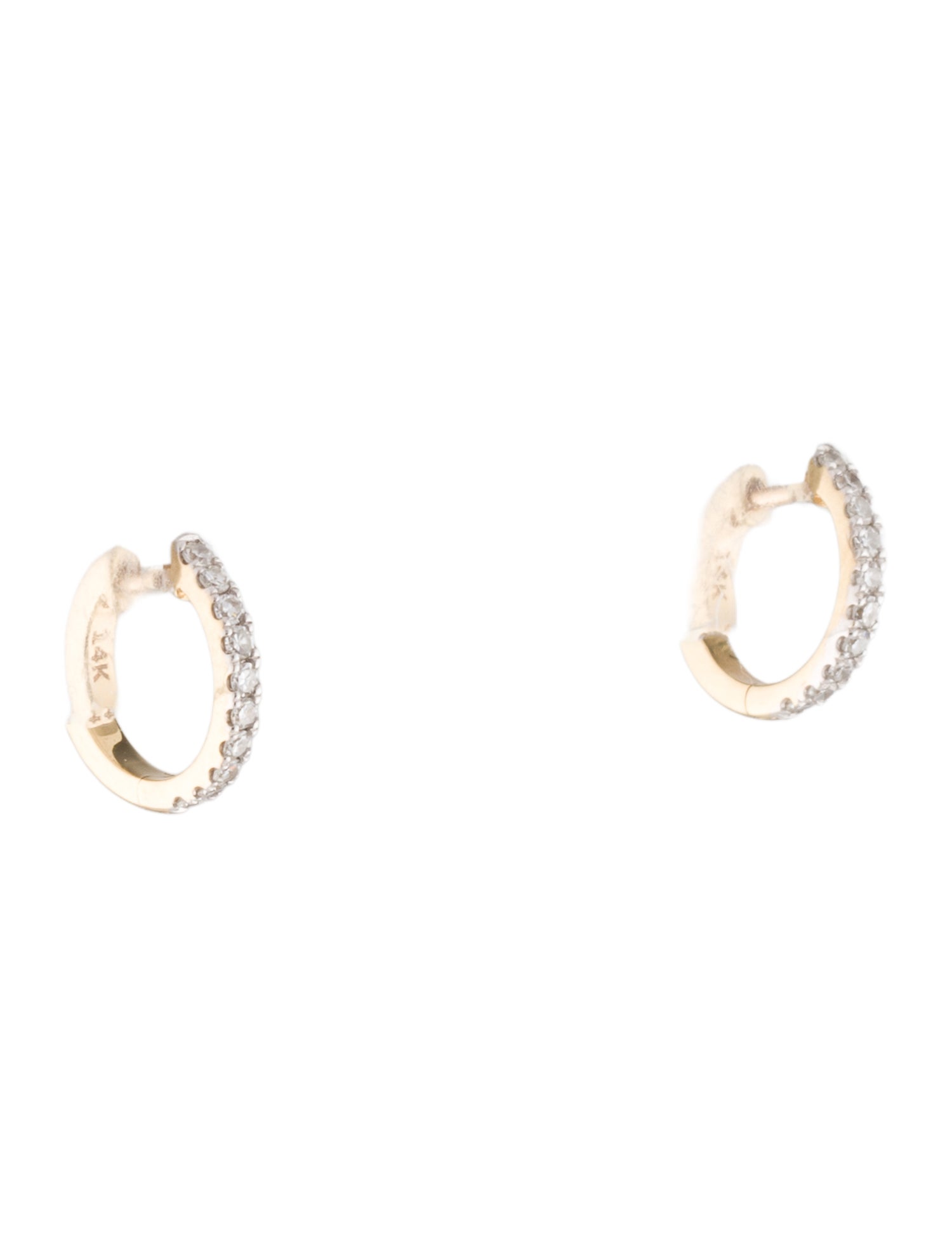 Eriness 14K Diamond Standard Huggie Earrings
