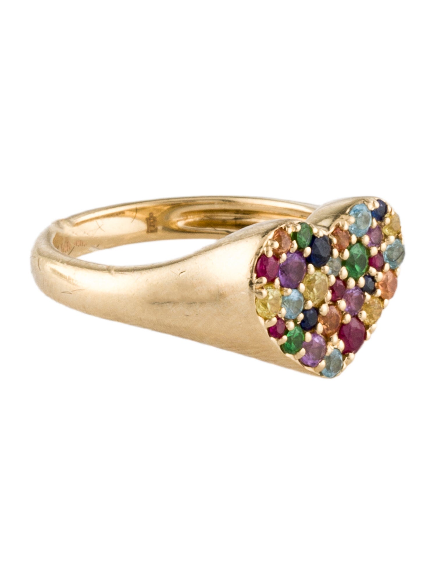 Eriness 14K Multi-Stone Heart Signet Ring