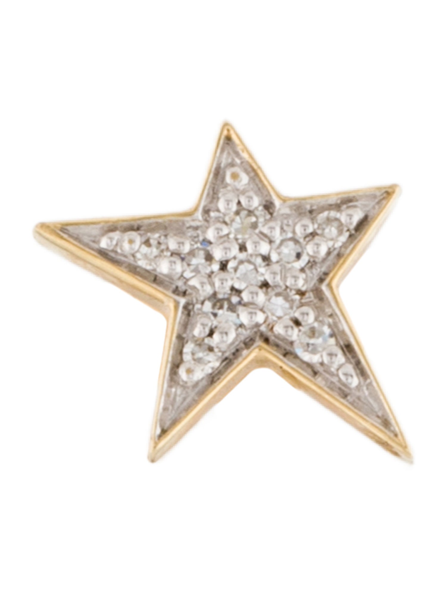 Eriness 14K Diamond Star Single Stud Earring