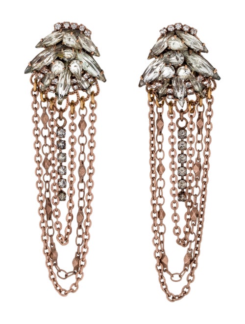 Erickson Beamon Crystal Chain Chandelier Earrings