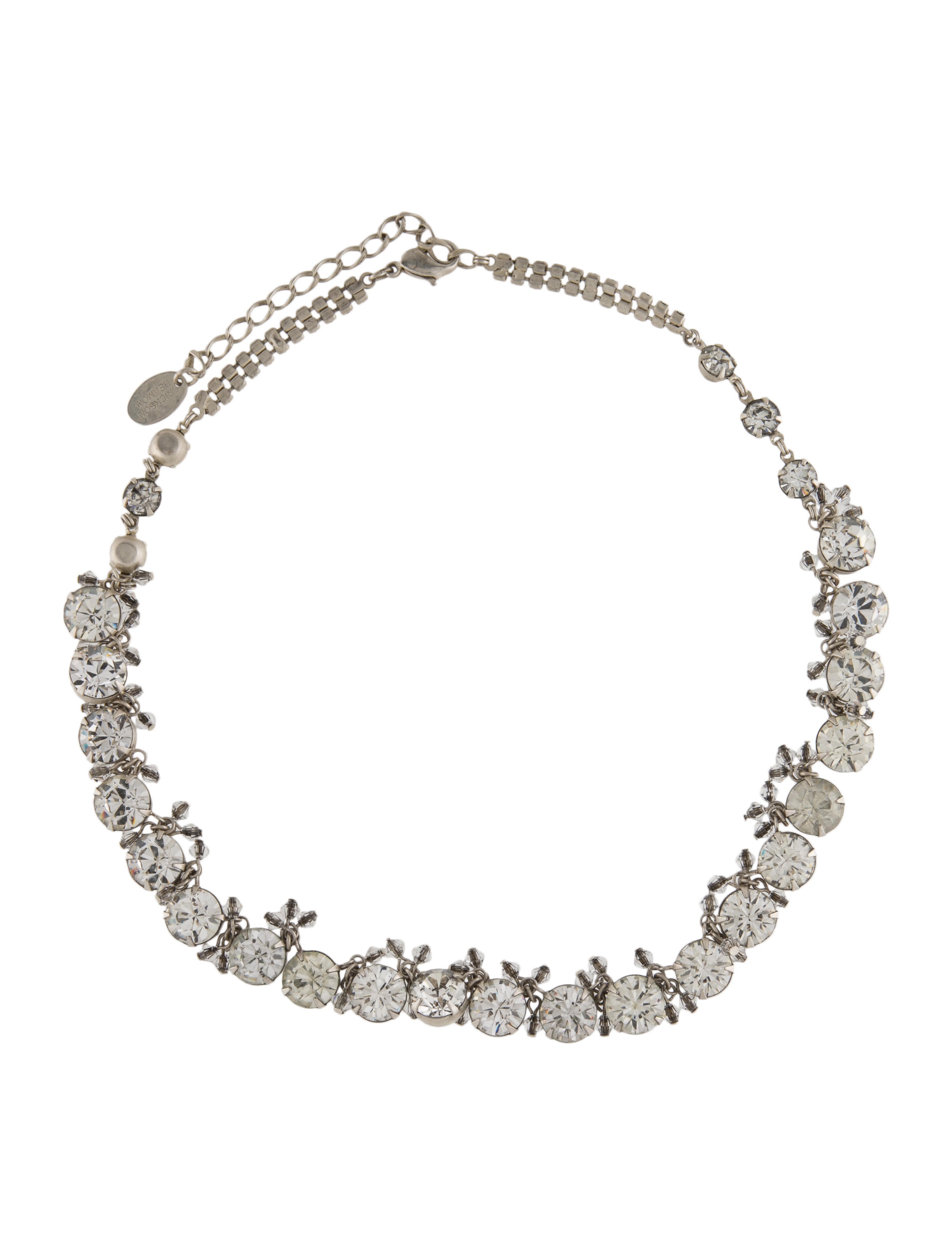 Erickson Beamon Crystal Link Charm Collar Necklace - Clear