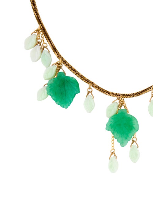 Erickson Beamon Carved Leaf Charm Necklace