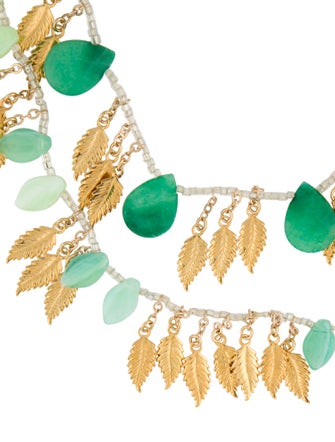 Erickson Beamon Beaded Leaves Double Strand Necklace