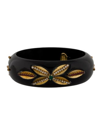 Erickson Beamon Crystal & Resin Bangle Bracelet