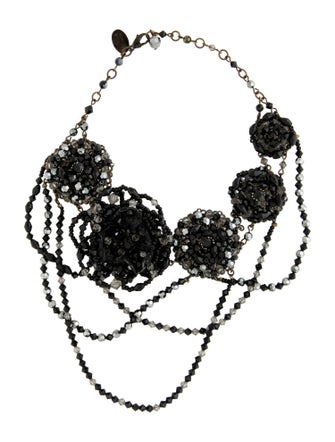 Erickson Beamon Crystal Asymmetric Flower Choker