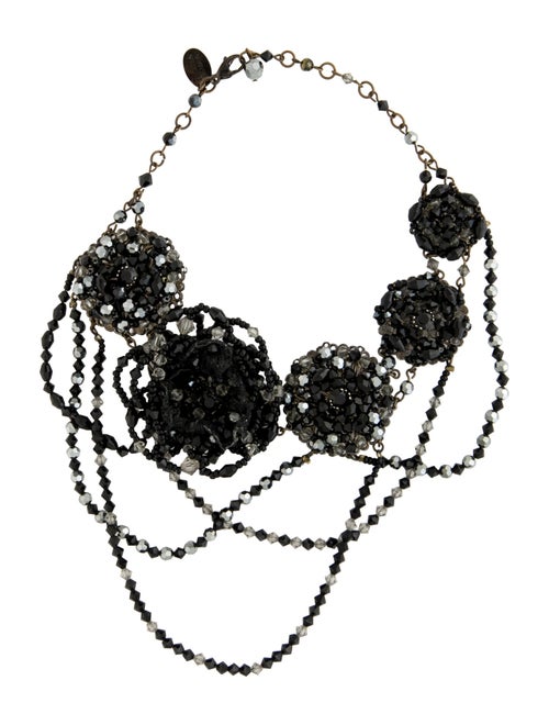 Erickson Beamon Crystal Asymmetric Flower Choker