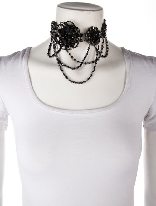 Erickson Beamon Crystal Asymmetric Flower Choker