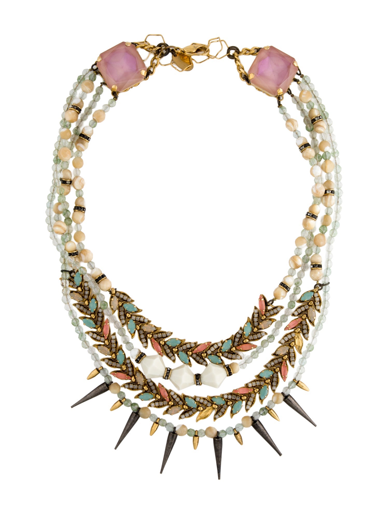 Erickson Beamon Crystal Resin & Bead Multi-Strand Necklace