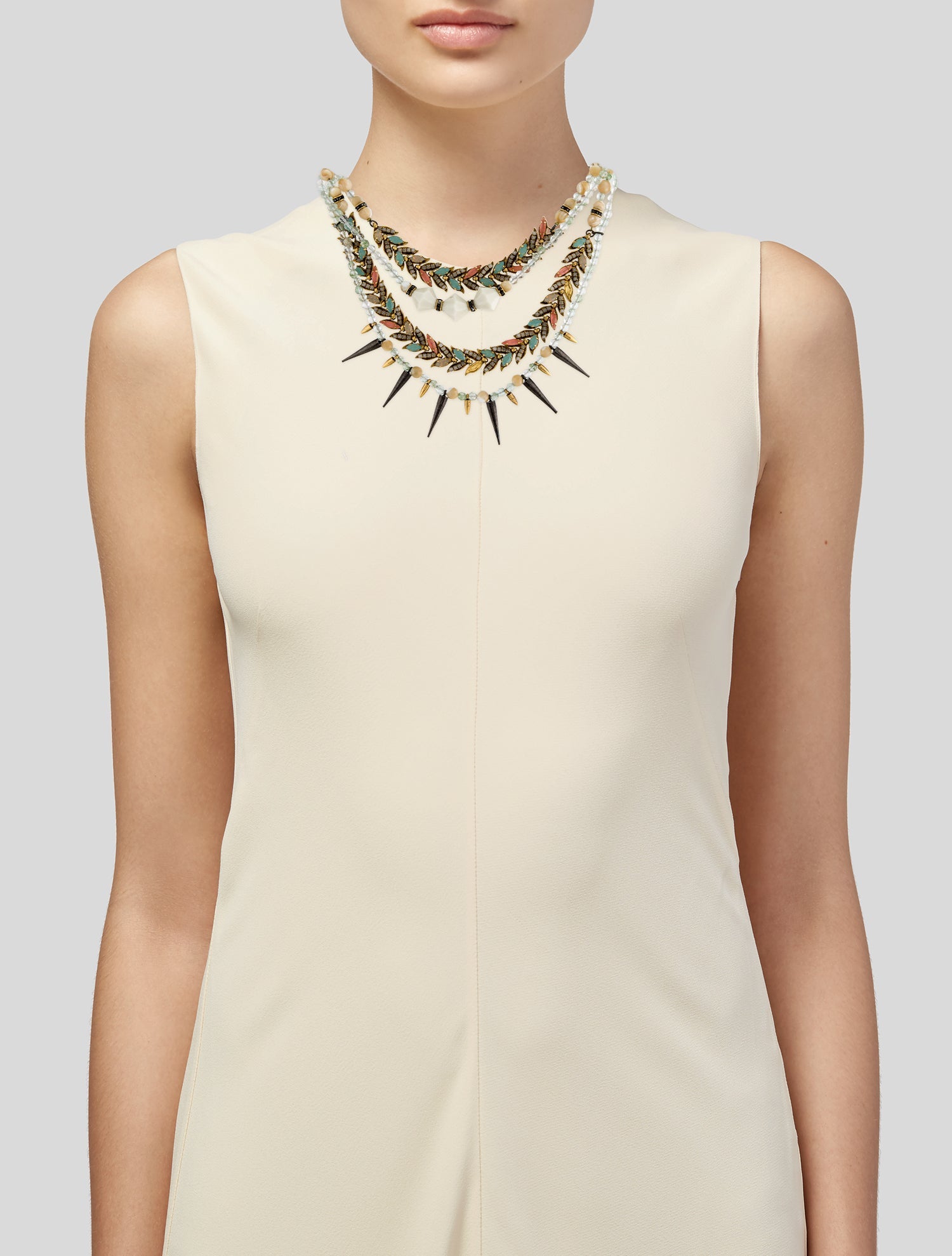 Erickson Beamon Crystal Resin & Bead Multi-Strand Necklace