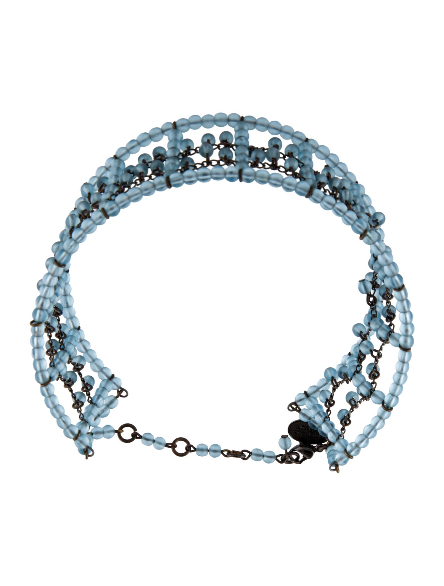 Erickson Beamon Beaded Crystal Choker Necklace - Blue Choker