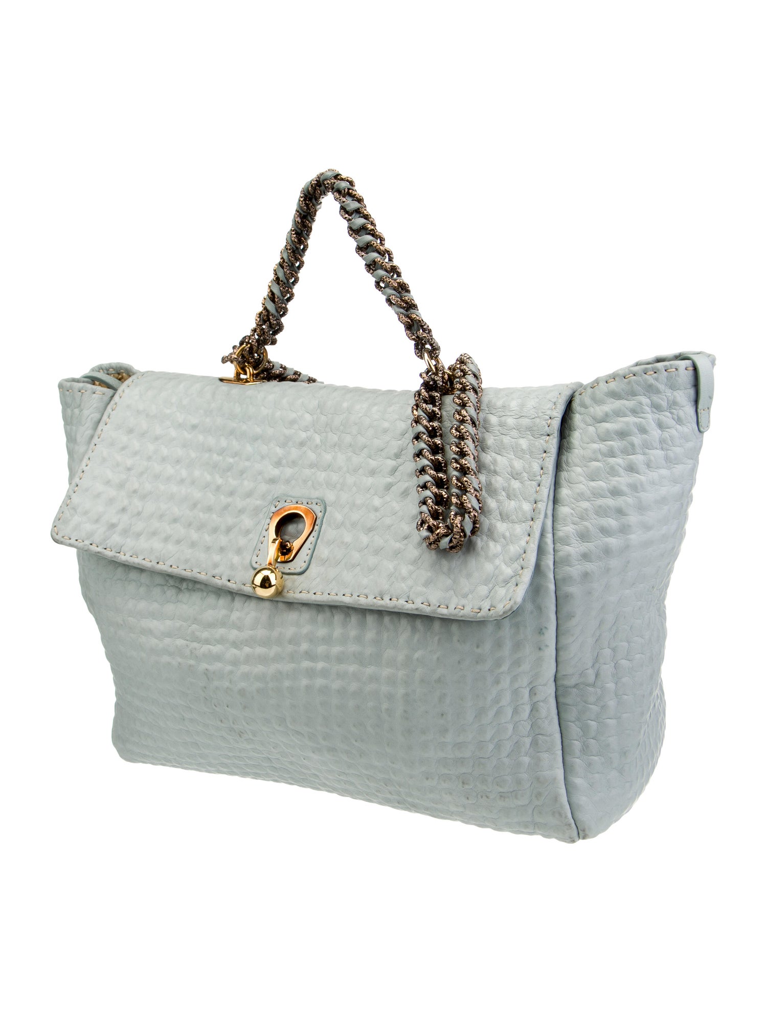 Ermanno Scervino Flap Top Leather Shoulder Bag Green Shoulder Bags Handbags ERM27207 The