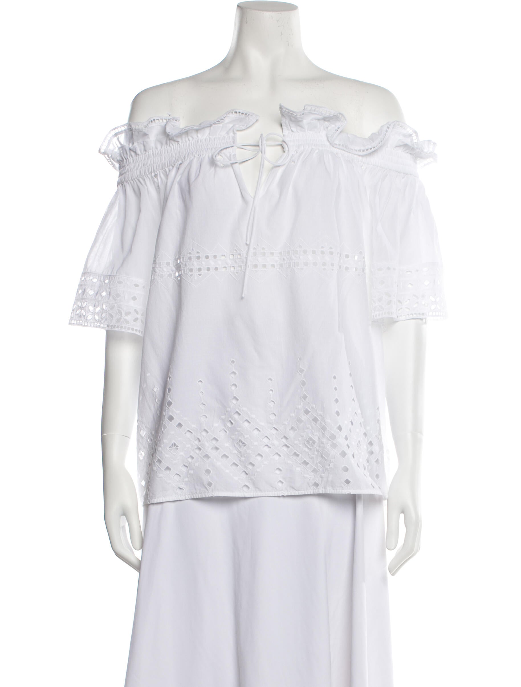 Ermanno Scervino Off-The-Shoulder Short Sleeve Blouse
