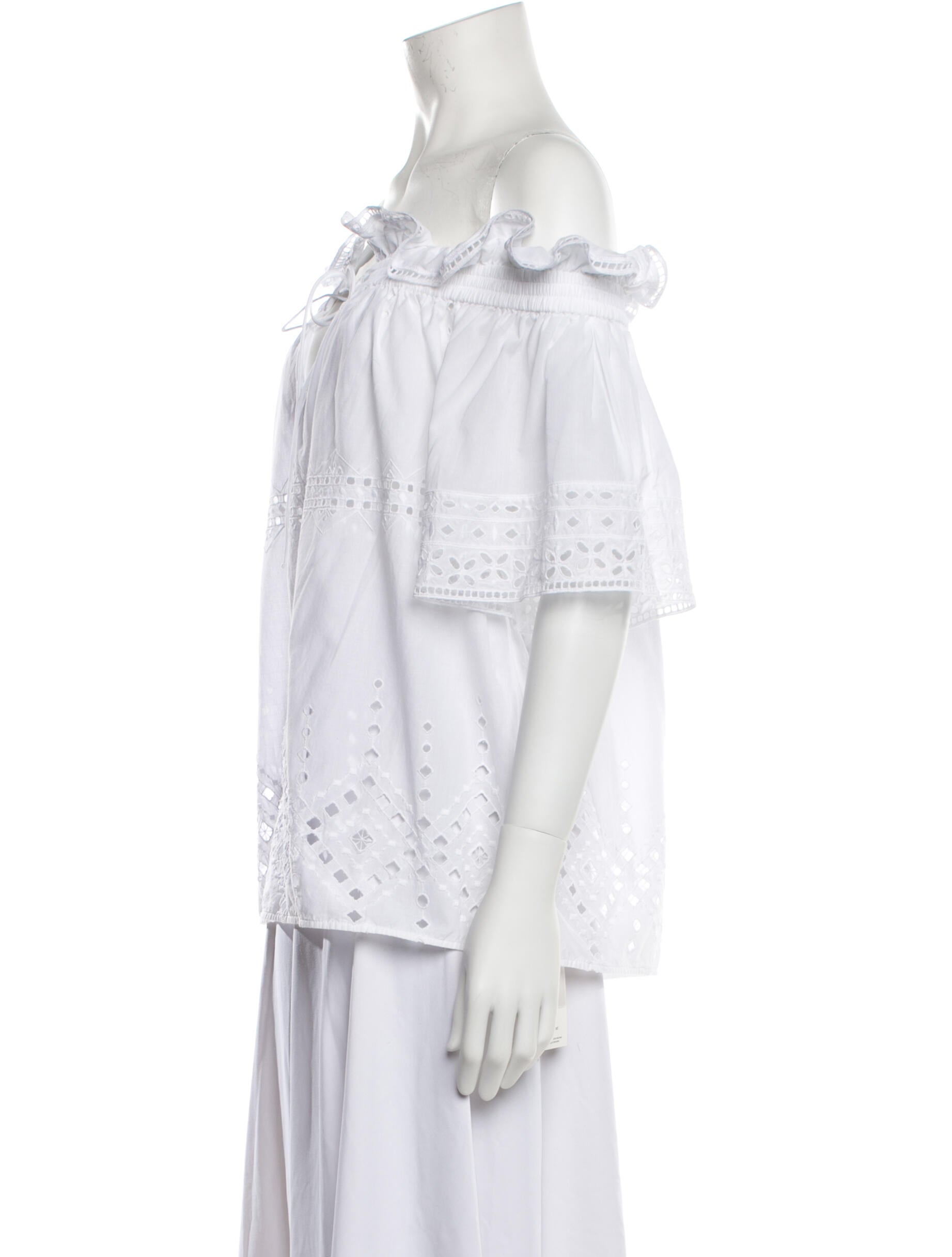 Ermanno Scervino Off-The-Shoulder Short Sleeve Blouse