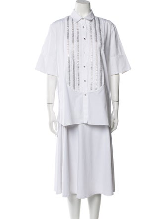 Ermanno Scervino Short Sleeve Button-Up Top