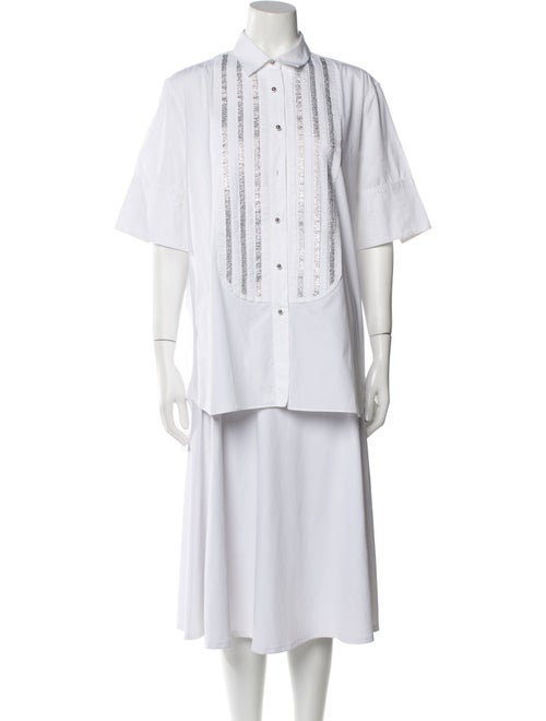 Ermanno Scervino Short Sleeve Button-Up Top