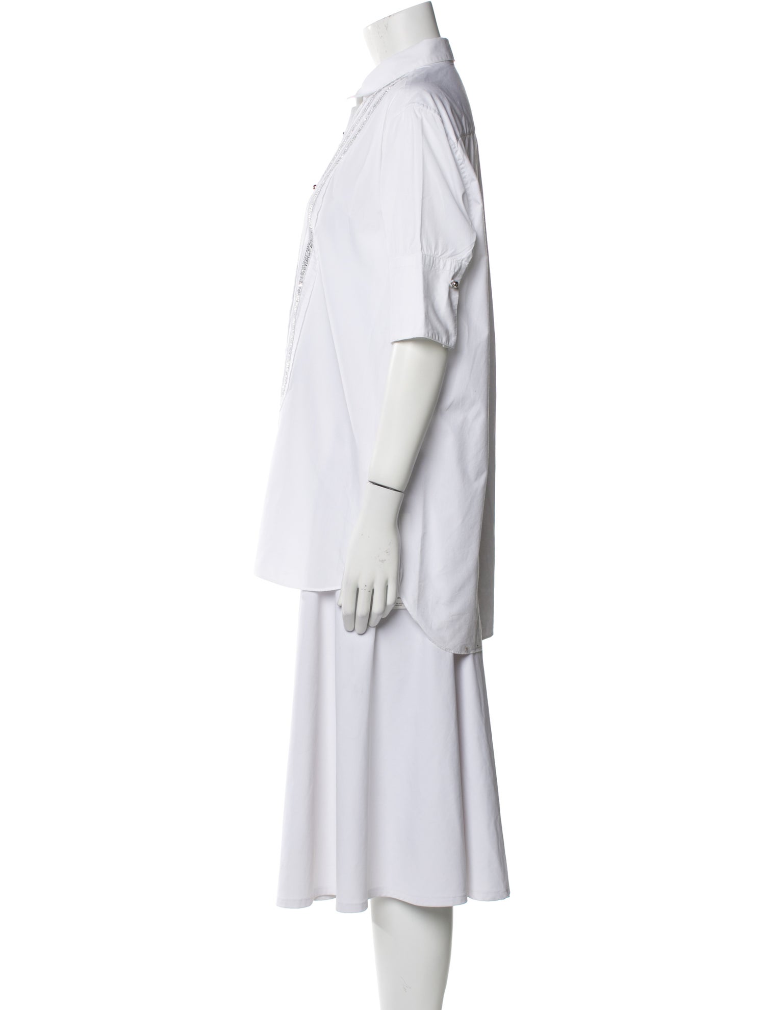 Ermanno Scervino Short Sleeve Button-Up Top