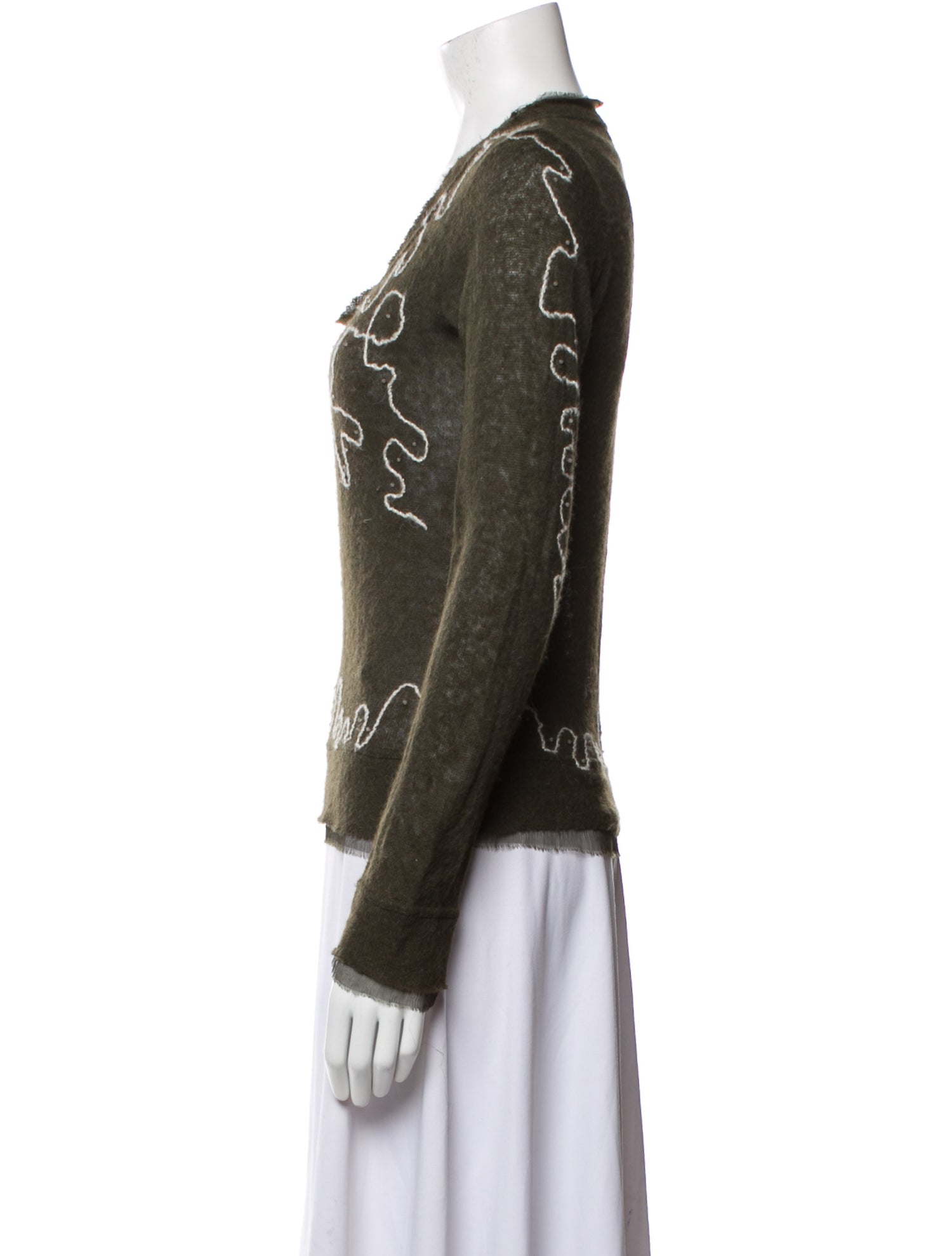 Ermanno Scervino Printed Scoop Neck Sweater