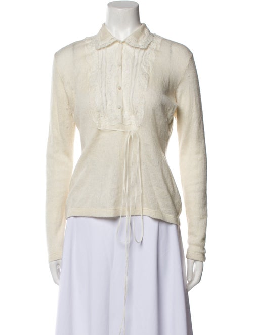 Ermanno Scervino Wool Long Sleeve Button-Up Top