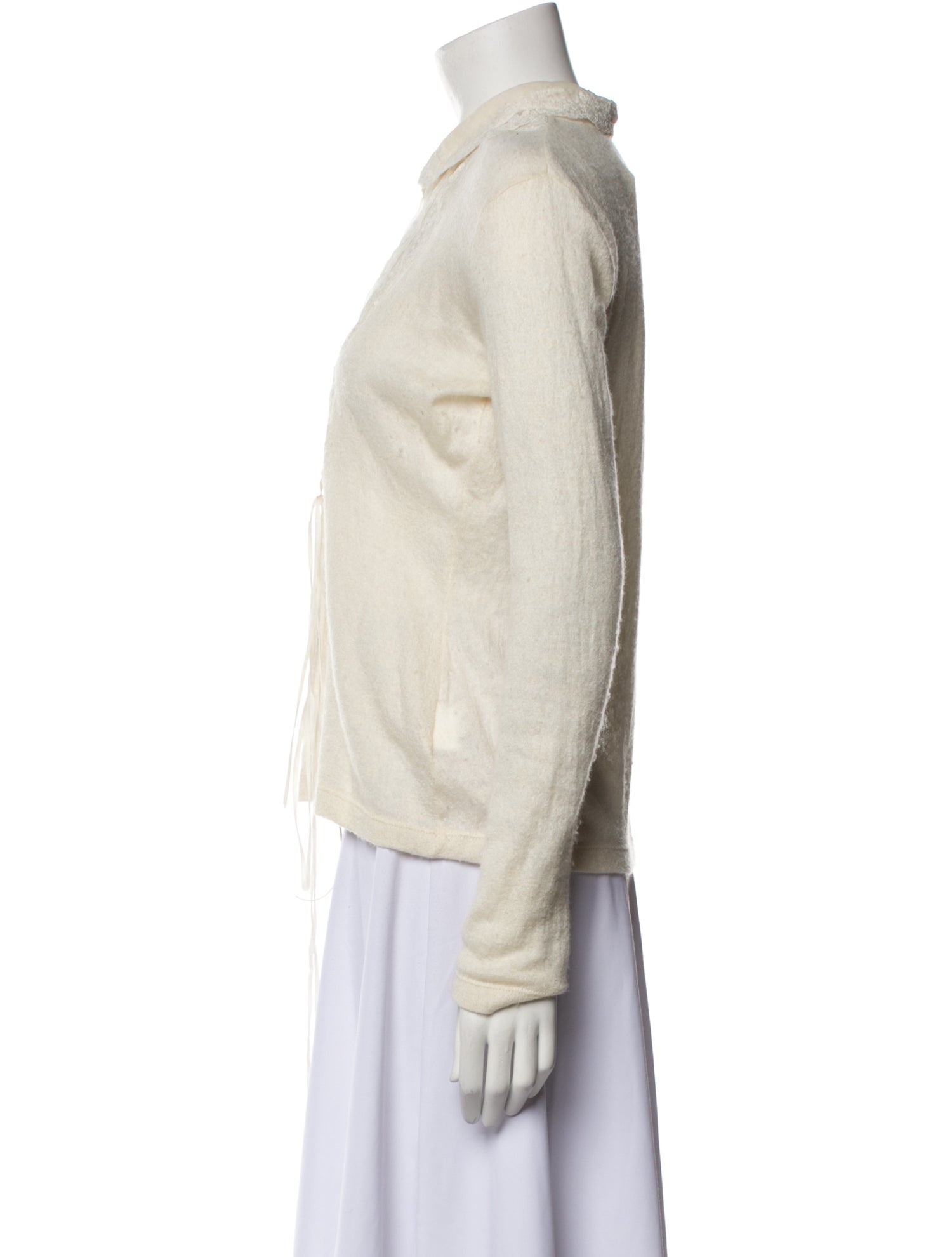 Ermanno Scervino Wool Long Sleeve Button-Up Top