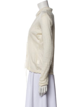 Ermanno Scervino Wool Long Sleeve Button-Up Top